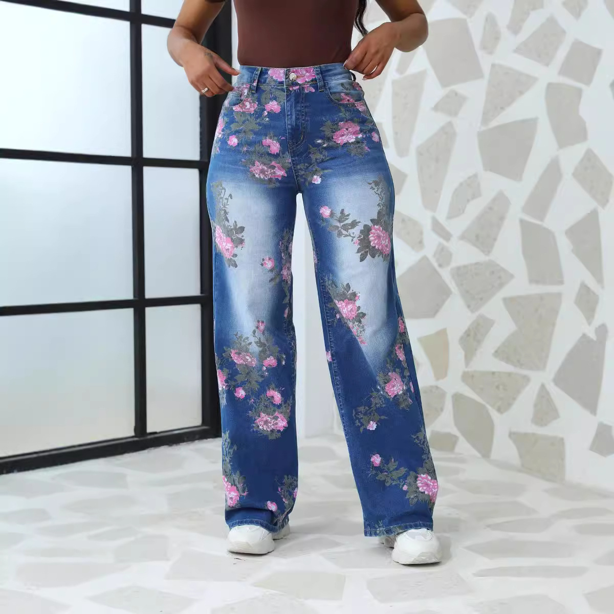 Pantalones Anchos Estampados de Talla Grande para Mujer, Estilo Europeo y Americano, Tendencia Otoño 2025, Comercio Exterior Transfronterizo, AliExpress, eBay