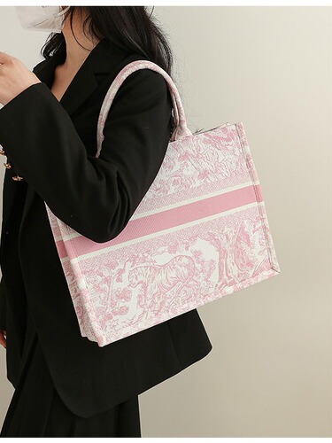 Chinese-style canvas tote bag, fashionable large capacity commuting shopping bag, autumn female 2025 single shoulder handbag