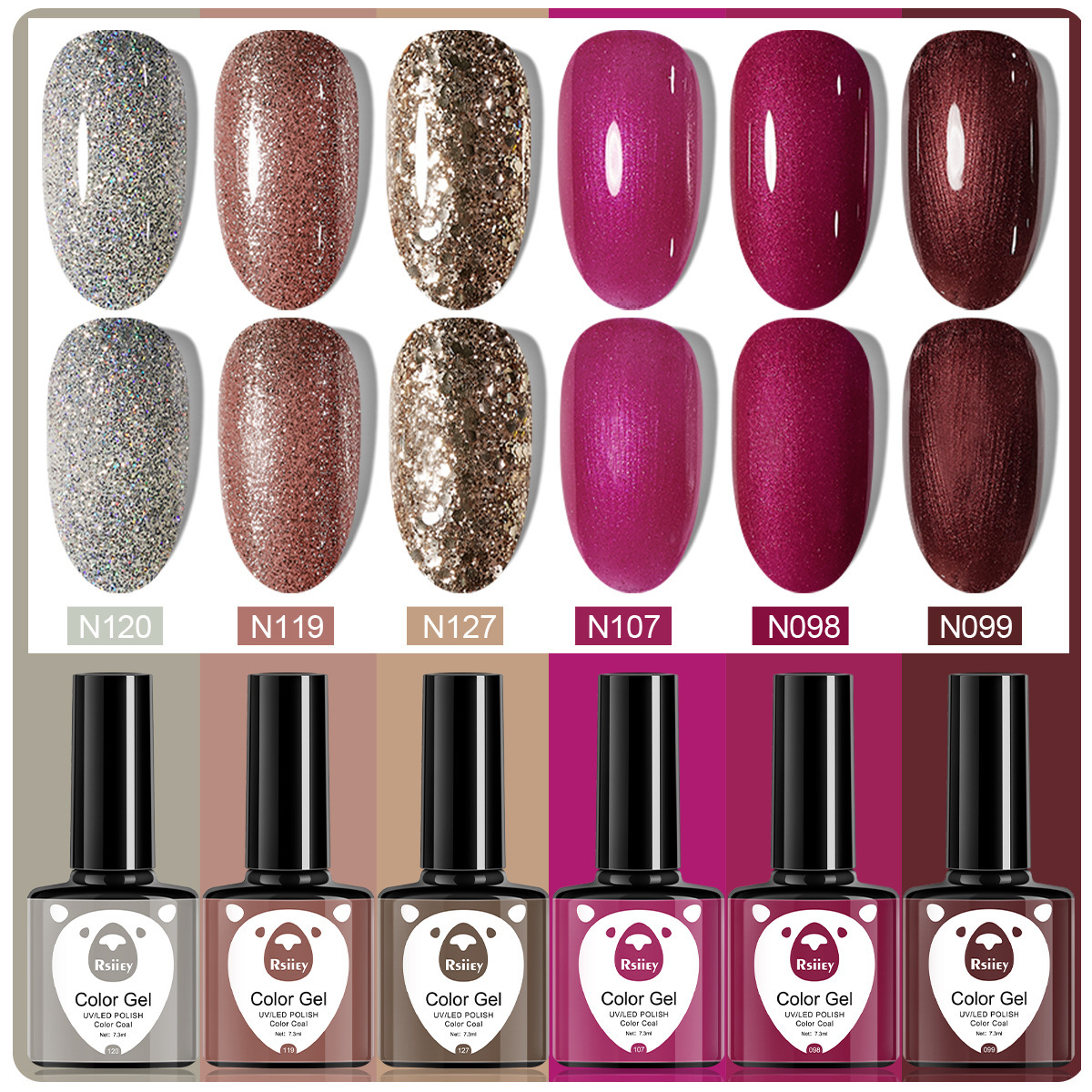 6 colores esmalte de uñas pegamento fototerapia embotellada color popular pintado brillante ojo de gato pegamento UV fototerapia pegamento esmalte de uñas traje de pegamento