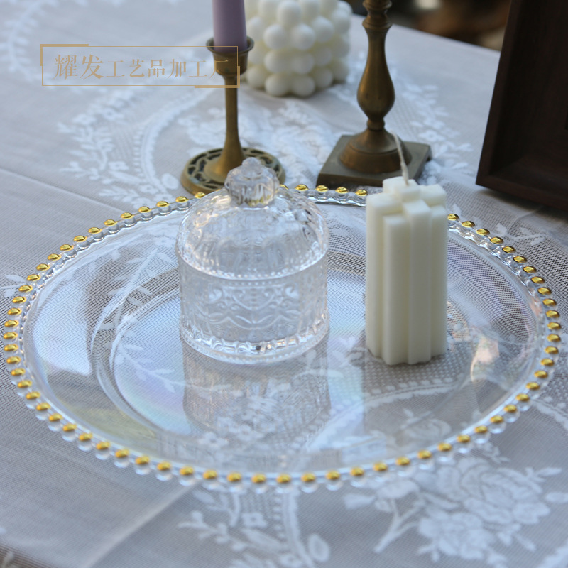 Foreign trade factory wedding Christmas party decoration transparent plastic plate fruit plate clear PS charger