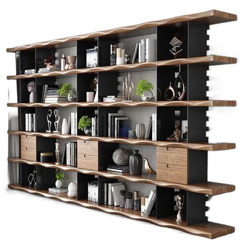w! American floor-to-ceiling bookshelf, whole wall bookcase, living room, office, exhibition hall, partition rack, storage rack with drawer