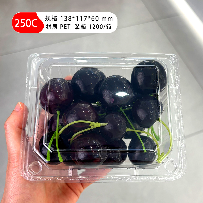 Caja de embalaje de frutas desechable con cubierta de fábrica 500g venta directa sandía fresas caja de embalaje transparente de frutas y verduras frescas