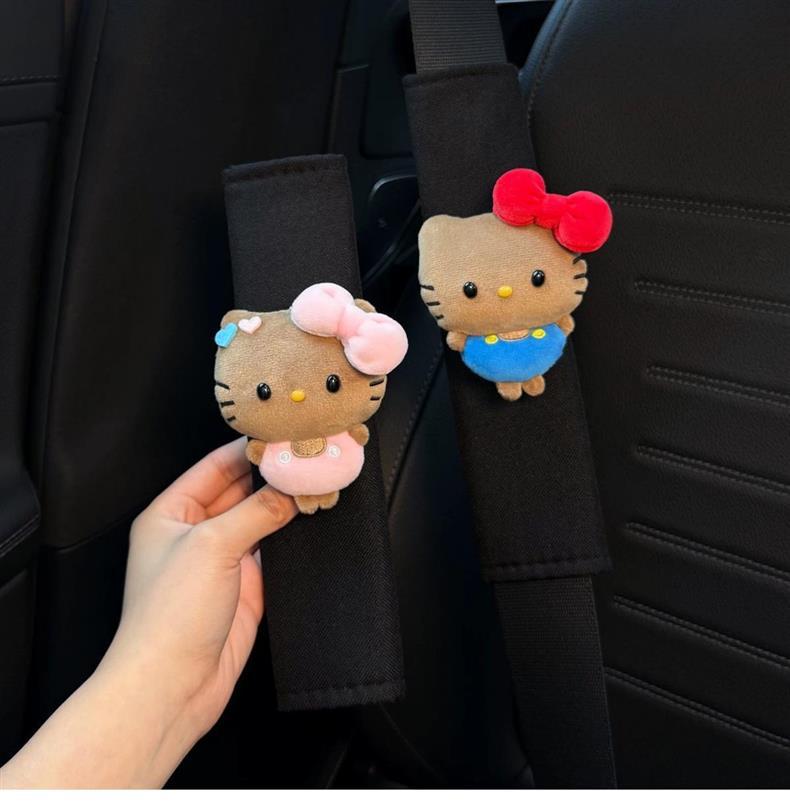 Car Seatbelt Shoulder Pads, Car Interior Seatbelt Decoration, Hello Kitty Anti-Wear Clothing, Couple Set for Women