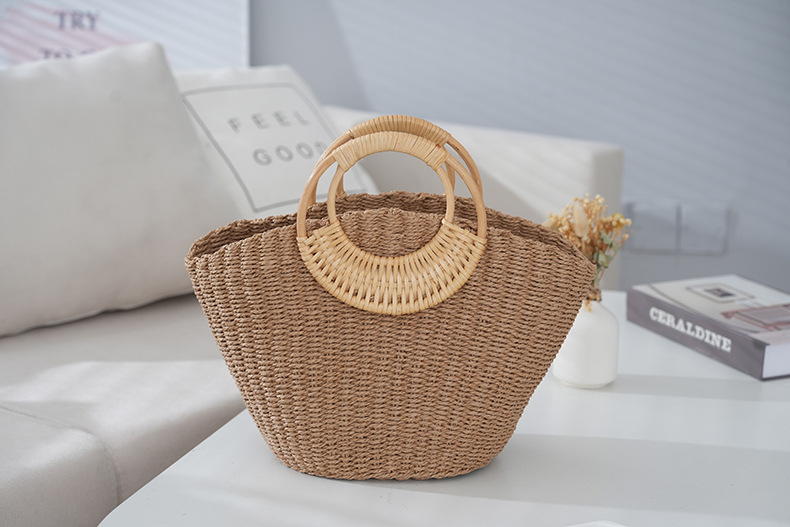 100g Weight String Closure Type Ring Handle Strap Type Straw Bag Bags Type Casual Occasion Paper Material Solid Color Pattern Spring&Summer Season Women's Gender Vacation Style Shell Shape Women's Paper Solid Color Vacation Shell String Straw Bag 8