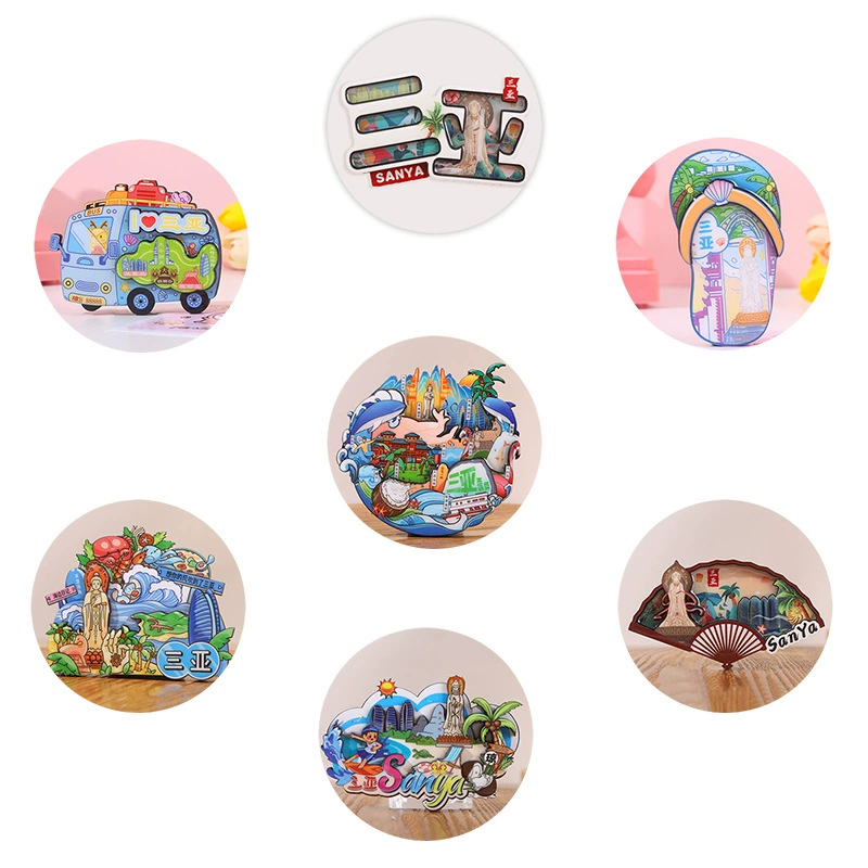 Стеклянная нашивка города Хайнань Санья, культурные и творческие мягкие магнитные магниты на холодильник, поделки, достопримечательности, туристические сувениры, готовые на складе