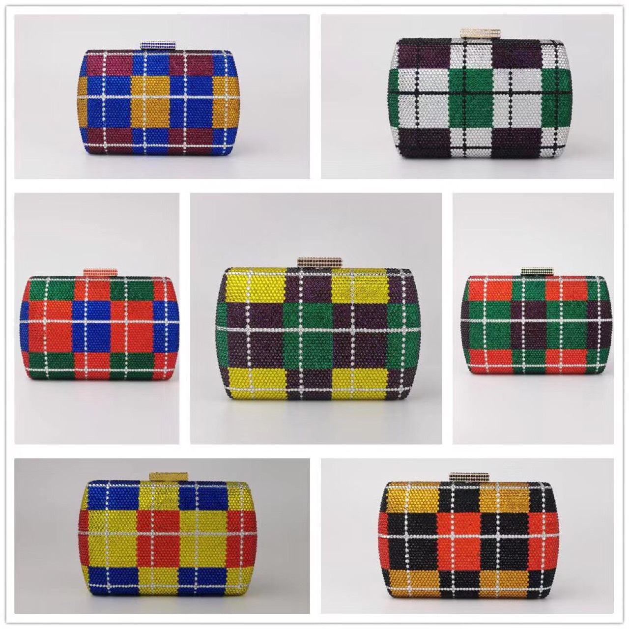 Túi clutch nữ đính đá dạ hội hộp cứng cầm tay kèm dây đeo — Gửi hình ảnh cho dịch vụ khách hàng trước khi đặt hàng