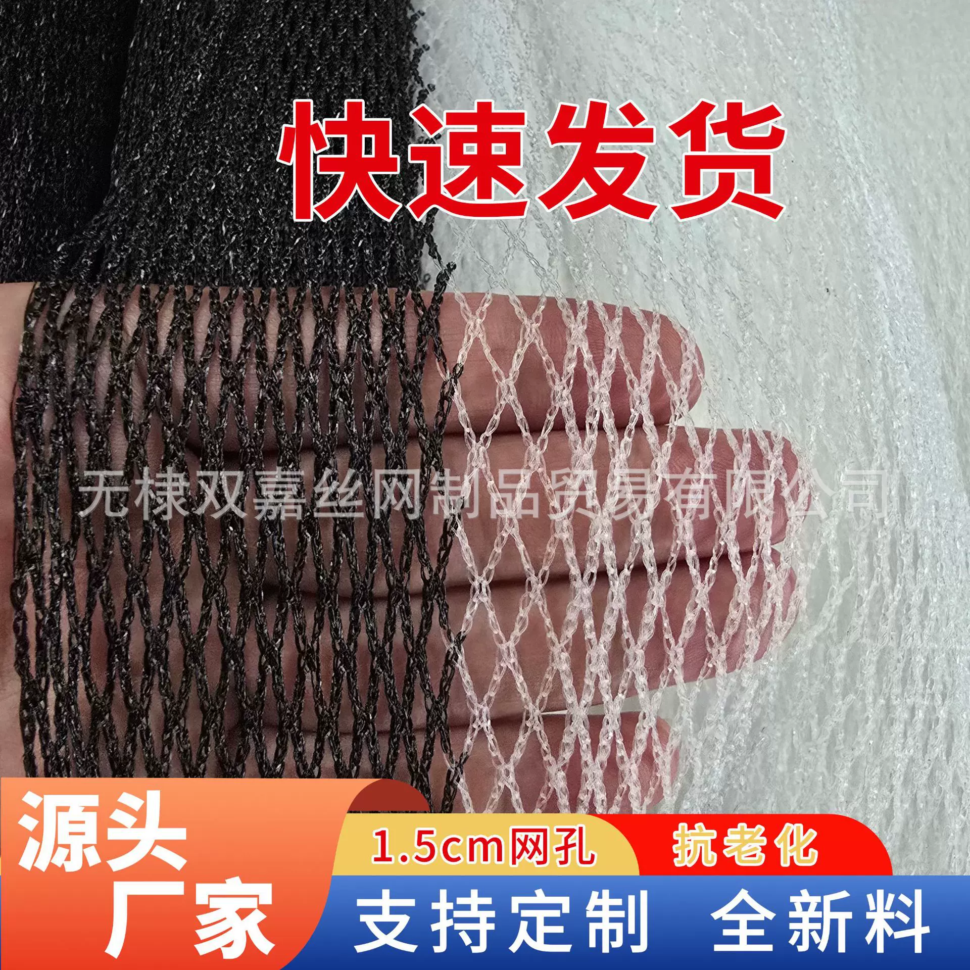 聚乙烯防雹网无结防冰雹网园林8*8防护网可定制高PE防冰雹防护网