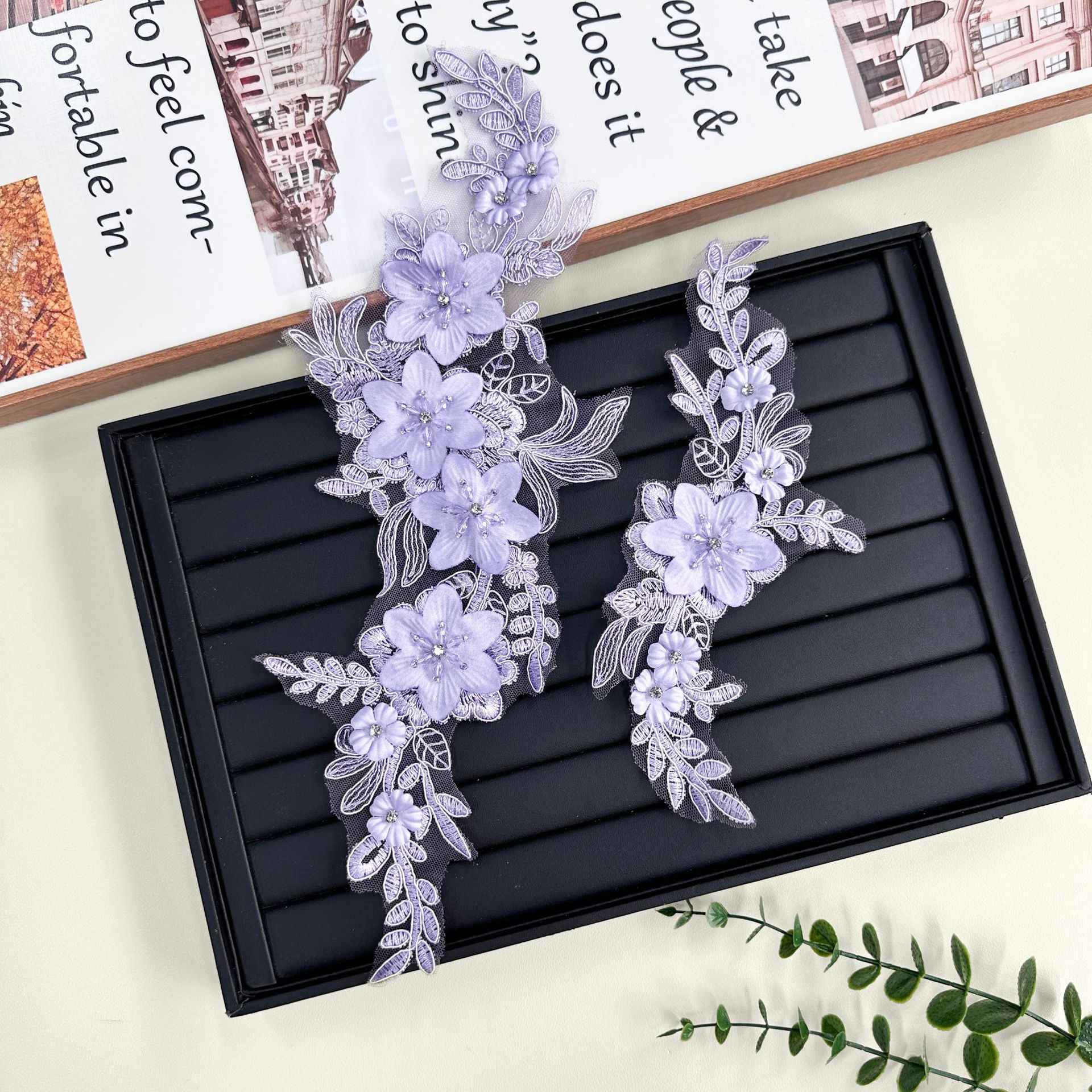 encaje ropa hecha a mano material de decoración bordado tridimensional encaje flores hojas textura accesorios de ropa al por mayor