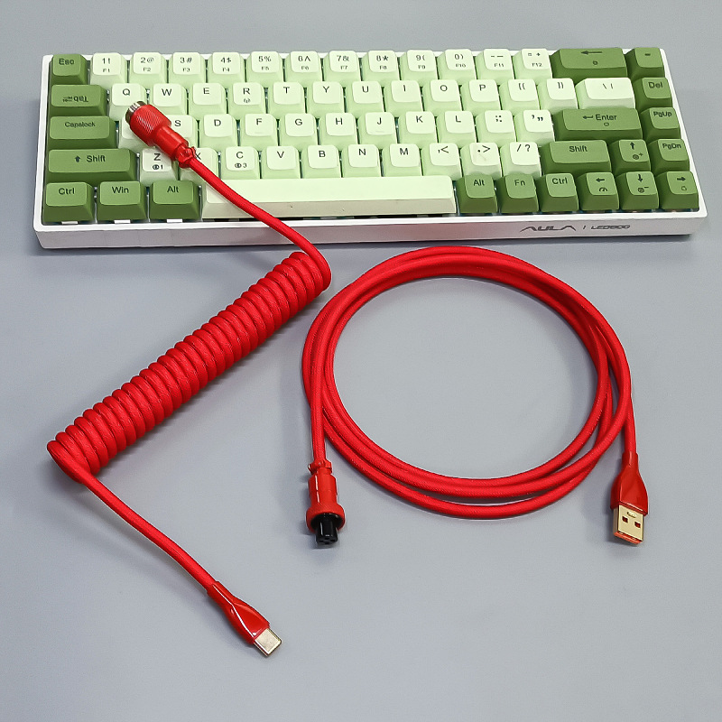 Cable para teclado mecánico de eje magnético 8K, con conectores de aviación, resorte, USB, personalizado colorido, para juegos