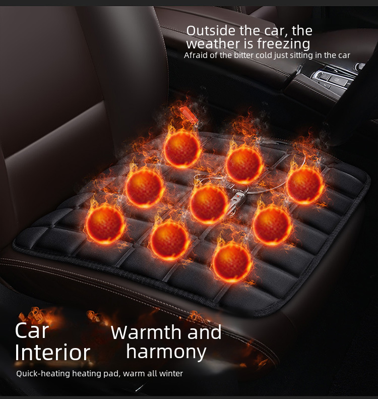 Cross-border square heating small square cushion car seat cushion single seat wholesale winter seat cushion interior accessories jewelry heating pad