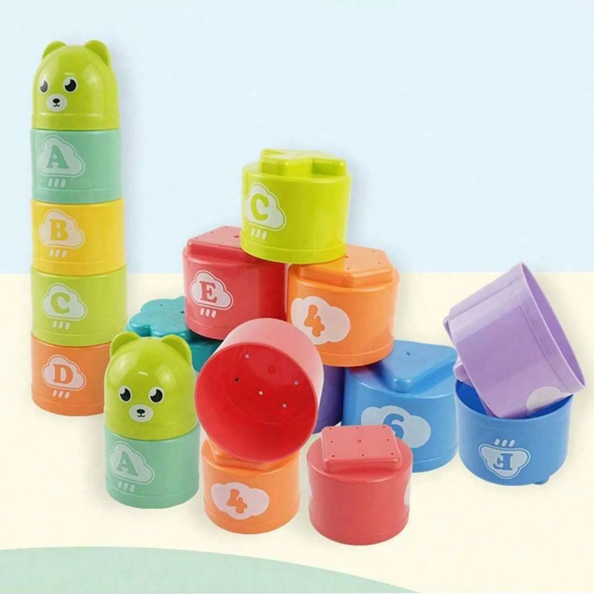 Популярная трансграничная штабелируемая чашка, радужная башня, детская развивающая игрушка для раннего образования, детская игрушка для концентрации, детская штабелируемая чашка, штабелируемая игрушка