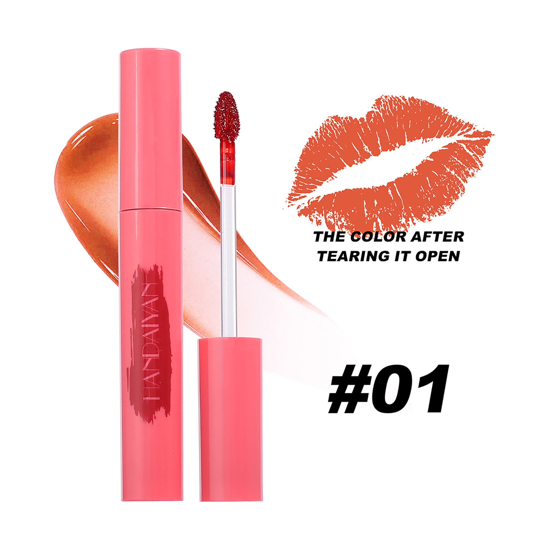 Transfronterizo lágrima esmalte de labios 6 colores lápiz labial Handaiyan mate esmalte de labios niebla de color de fondo lágrima esmalte de labios image 7