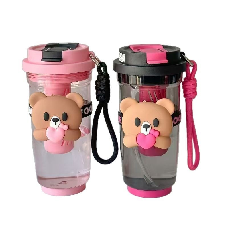 Yue Shimei creativo Fan Fan Xiong abraza taza de café taza de agua taza de paja taza de oso taza de plástico taza casual