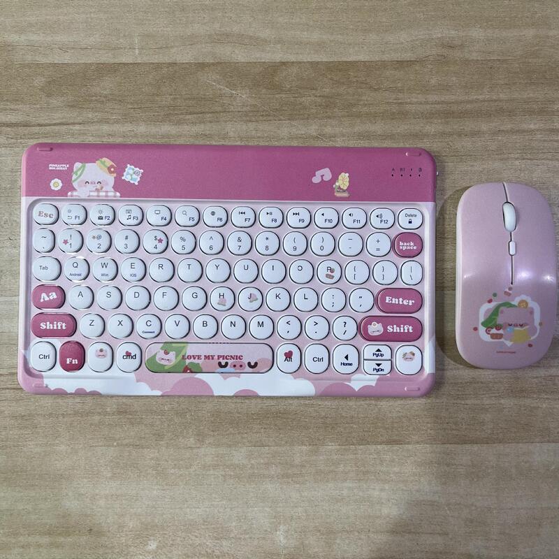 Painted cartoon Bluetooth keyboard girl Wireless Office iPad mobile phone keyboard mouse cute theme suit wholesale Painted cartoon Bluetooth keyboard girl Wireless Office iPad mobile phone keyboard mouse cute theme suit wholesale