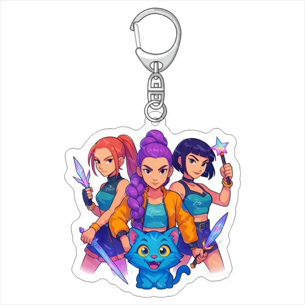 Cross-Border Demon Hunter Girl Group Acrylic Pendant Kpop Demon Hunters Star Merchandise Acrylic Keychain