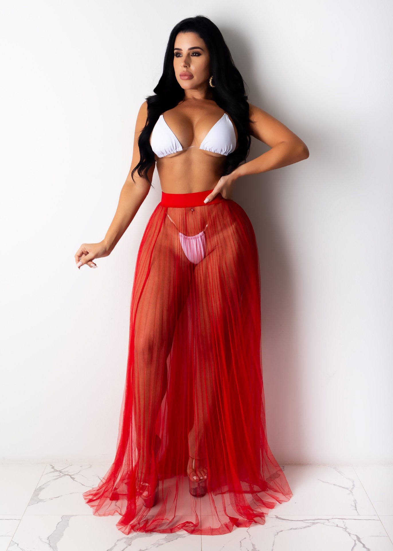 Sexy Mesh See-Through Beach Skirt NSOSM65283