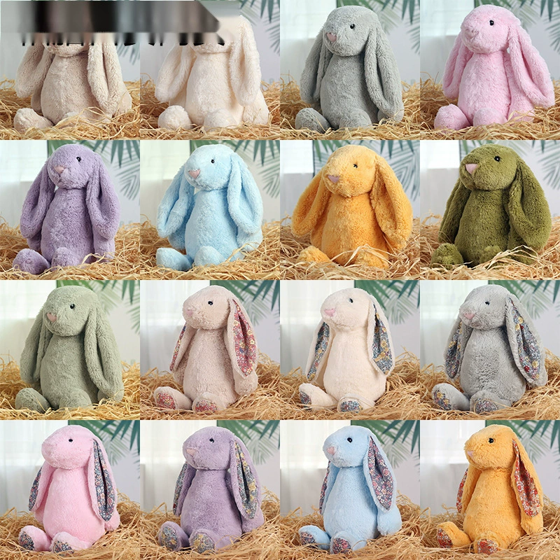 Плюшевая игрушка кролик, оптовая продажа кукол для девочек, милый кролик с длинными ушами, успокаивающая кукла