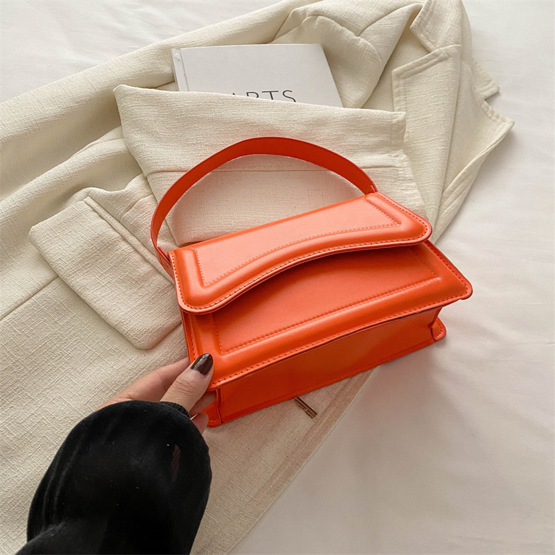 Bolso de color sólido casual de la calle 2024 nuevo bolso de mano casual nuevo bolso cuadrado pequeño simple de moda mujer