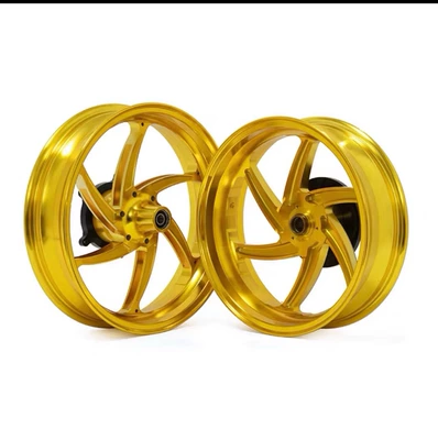 Suitable for Yamaha Xmax300 Front and Rear Cast Wheels Aluminum Alloy Lightweight Cnc Modified Wheels and Rims Modified Only (Motorcycle wheel hub) - a-pair-of-gold-front-and-rear-wheels