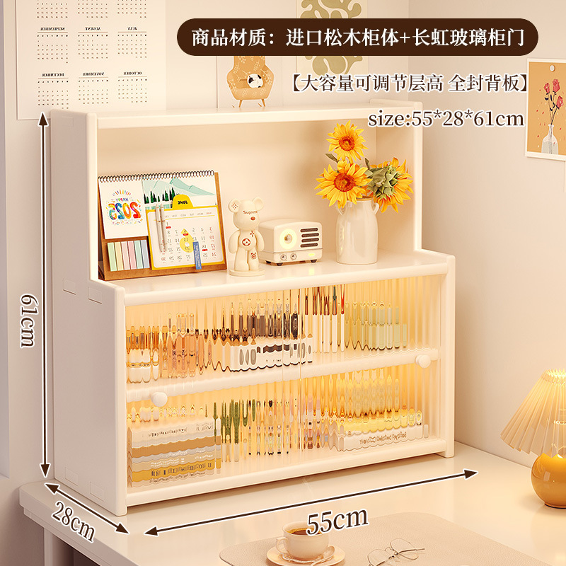 Caja de almacenamiento de escritorio de madera sólida, estante de productos para el cuidado de la piel, batimón labial, tocador, gabinete de almacenamiento de cosméticos de alta calidad