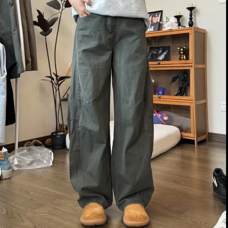 Spring and Autumn New American Retro Workwear Pants for Men, Baggy Trendy Wide-Leg Casual Versatile Straight-Leg Long Pants for Men Spring and Autumn New American Retro Workwear Pants for Men, Baggy Trendy Wide-Leg Casual Versatile Straight-Leg Long Pants for Men