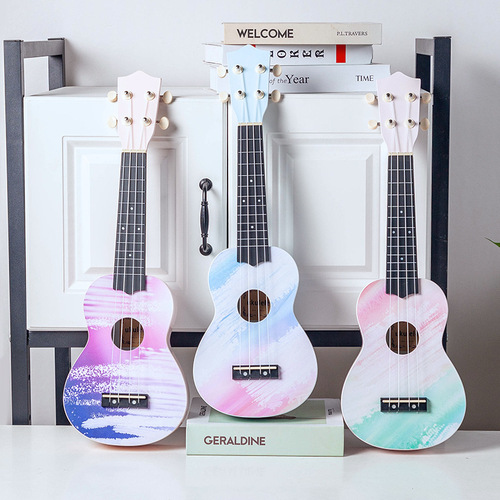 Ukulele, a cute small guitar, a musical gift, ukulele graffiti pattern, cross-border