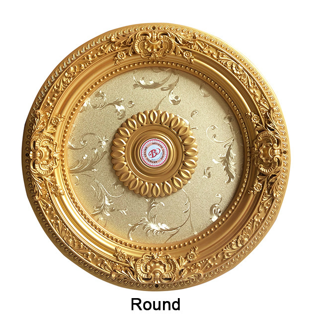 Prajna Factory Outlet Golden Ceiling Medal pvc Mould Ceiling Decorative Board