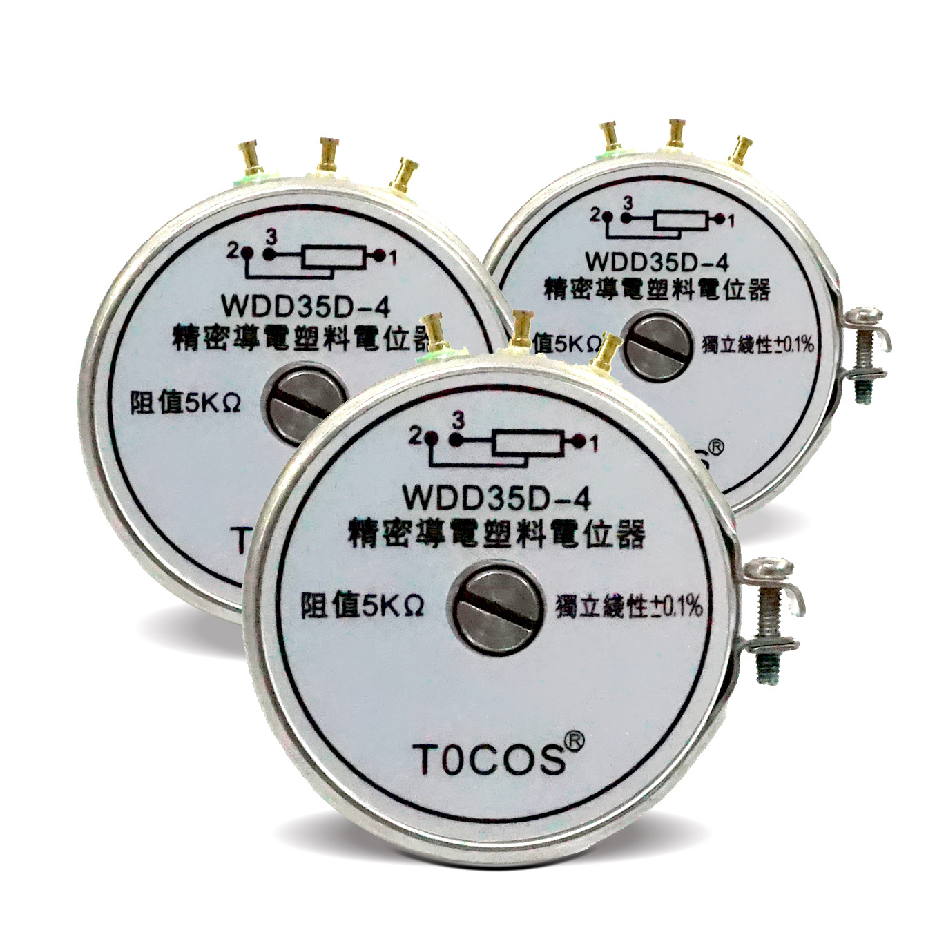 WDD35D-4 精密导电塑料电位器0.1%角位移传感器 360度旋转电位器