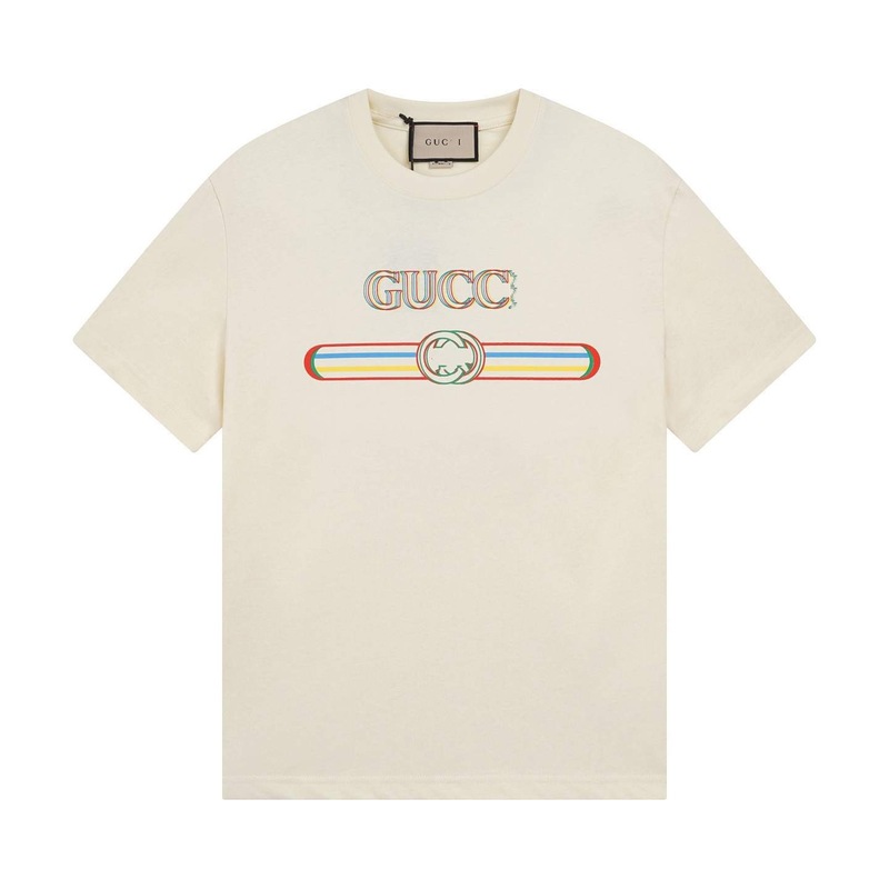貿易クロスボーダー高品質GUホーム25SS新文字ロゴギタープリントTシャツ男女兼用ルーズ半袖貿易|undefined