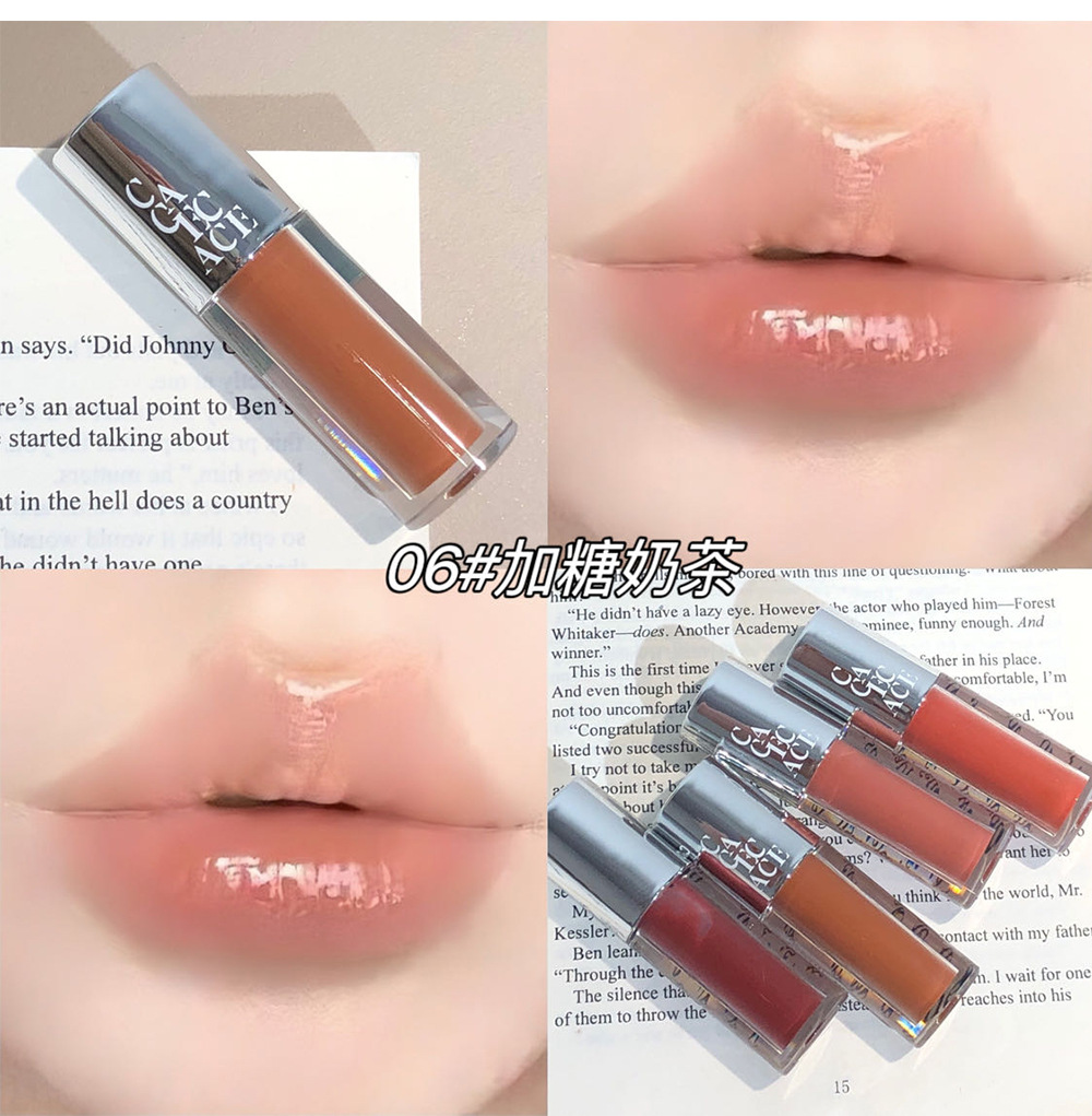 CACE Silver Mirror Glass Lip Gloss Korean-style Pure, aiming to make the skin look tender and moist, with a lustrous glass and a pouty lip lipstick on Xiaohongshu Douyin undefined
