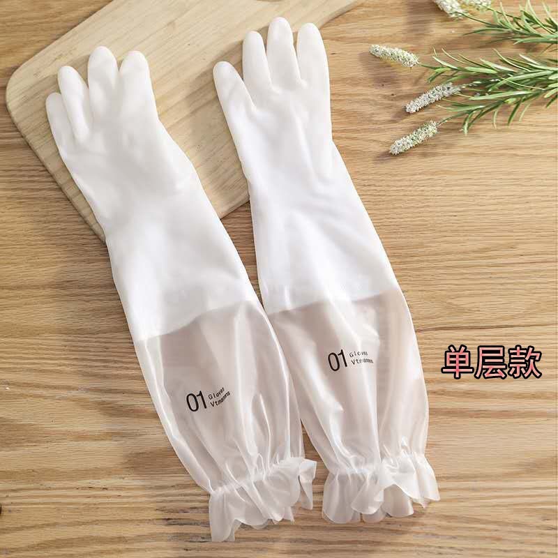 확장 레이스 단층 가사 설거지 장갑 01 레이스 화이트