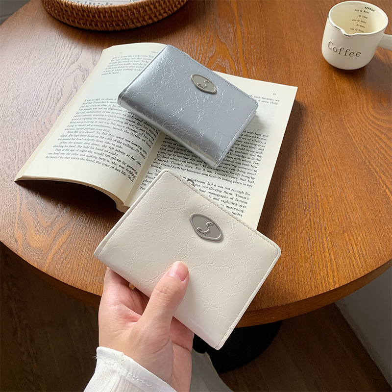 Envelope Wallet ~ Pleated Wrinkle Women's Wallet Simple 80% off Foldable Zipper Leather Money Clip Simple