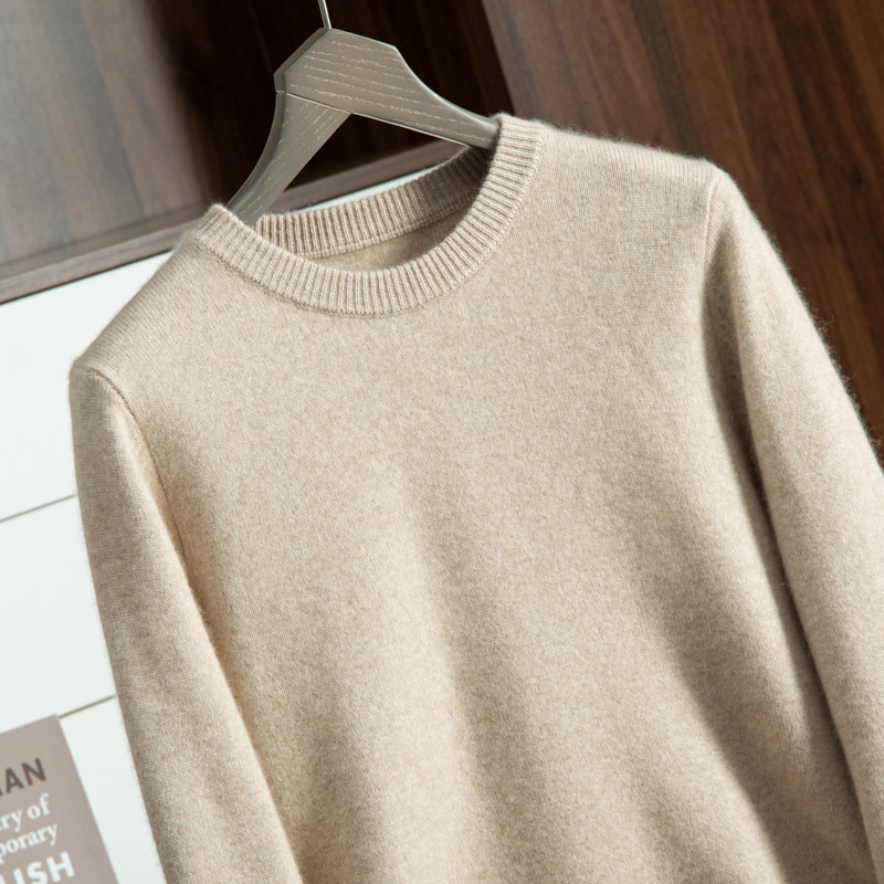 7-needle thick cashmere sweater for men, 100 pure cashmere sweater for autumn and winter, round neck for external wear with warm base, goat wool sweater for men