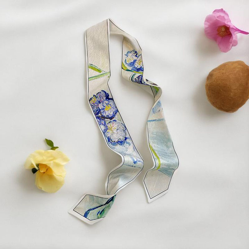 25g Weight Silk Scarf Classification Holiday, Daily, Selfie Occasion Satin Material Flower Pattern Summer Season Women's Gender Fairy Style, Sweet Style Women's Fairy Style Sweet Flower Satin Silk Scarf 8