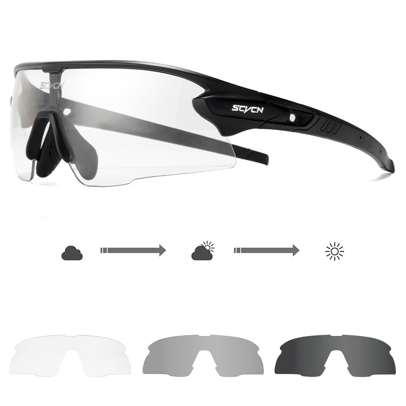 Gafas Fotocromáticas de Ciclismo Cortavientos Apto para Miopía, Marco Completo en TR90, para Bicicleta de Montaña