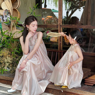 Girls' Cheongsam 2025 Summer New Fairy-Like Fluttering Dress Baby Fashionable Halter Princess Dress