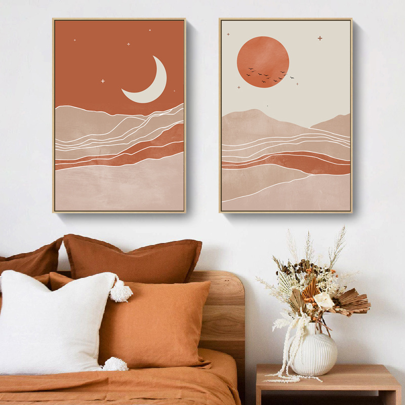 Nordic Simple Morandi Color Living Room Decorative Painting Sun and Moon Gloss Geometric Line Color Block Abstract Restaurant Hanging Painting Nordic Simple Morandi Color Living Room Decorative Painting Sun and Moon Gloss Geometric Line Color Block Abstract Restaurant Hanging Painting