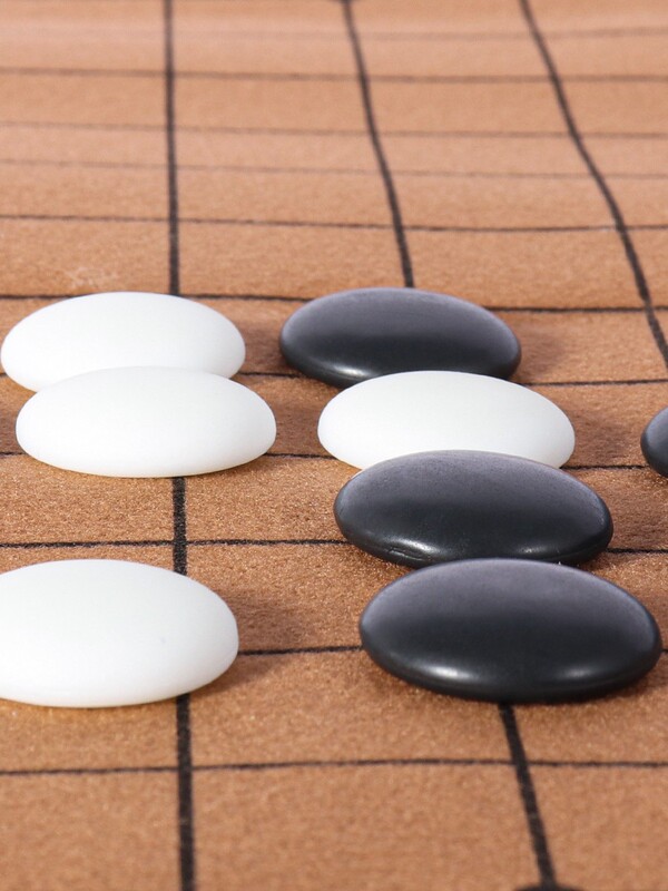 仿玉子围棋成人大小号单面凸361颗棋子 儿童黑白棋子围棋布袋套装|undefined