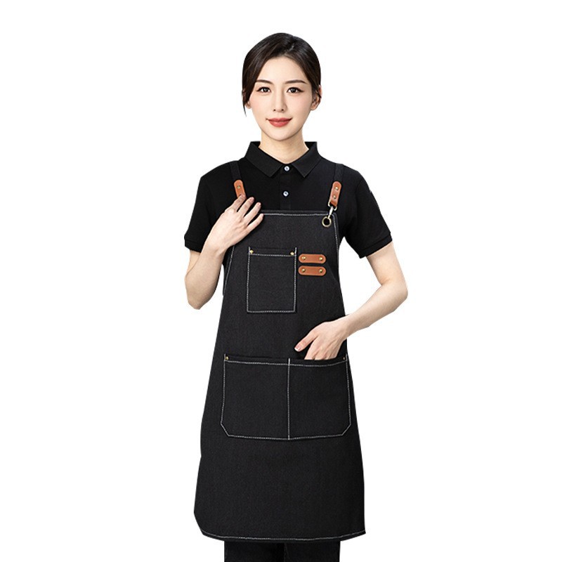 Waterproof canvas apron household milk tea coffee shop kitchen catering gardening overalls dirty cross-border a batch
