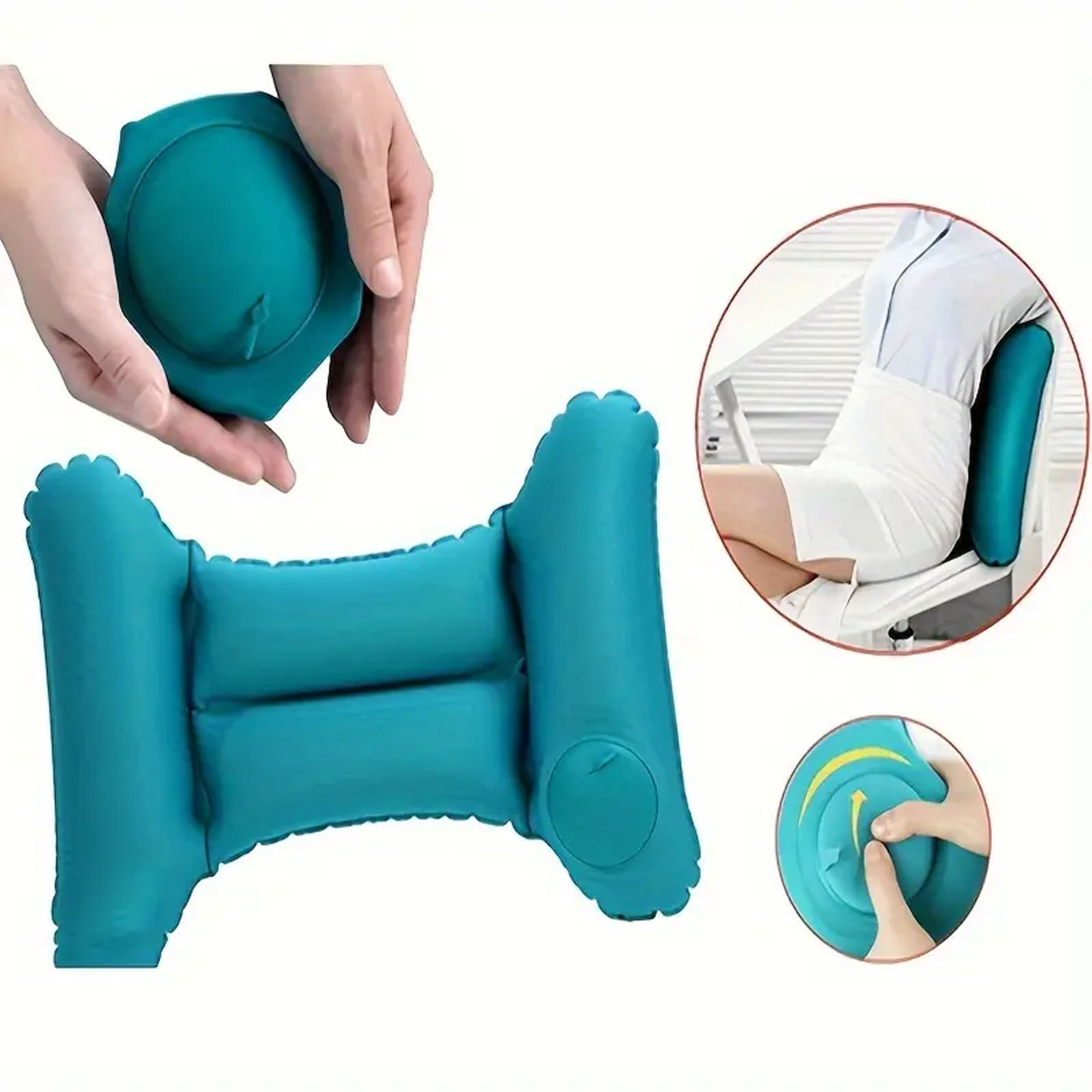 Cuscino lombare gonfiabile a forma di h per viaggi comodi_voghion.com
