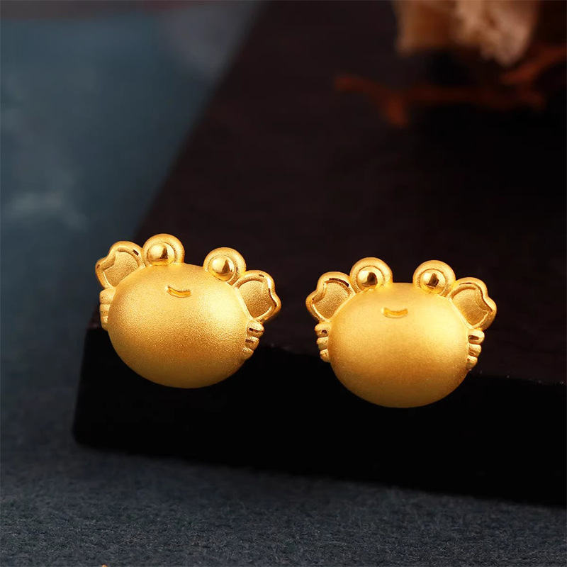24K Gold-Plated Accessories Crab Fortune-Attracting Money-Grabbing Bead Spacer Beads for Men and Women DIY Bracelet Good Luck Bracelet