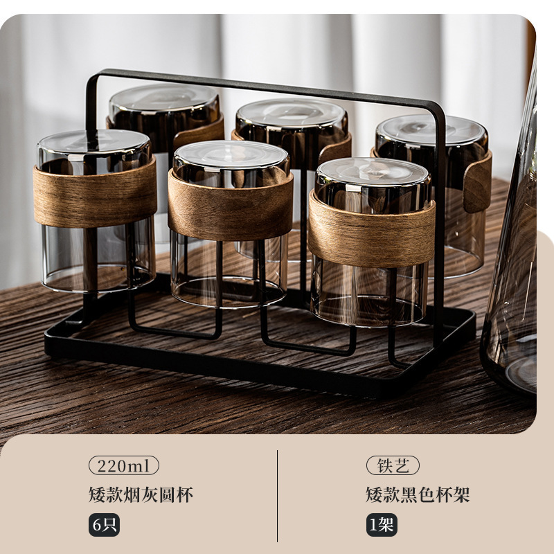 新中式耐高温玻璃喝水杯子套装家用客厅待客轻奢感泡茶具水壶|undefined