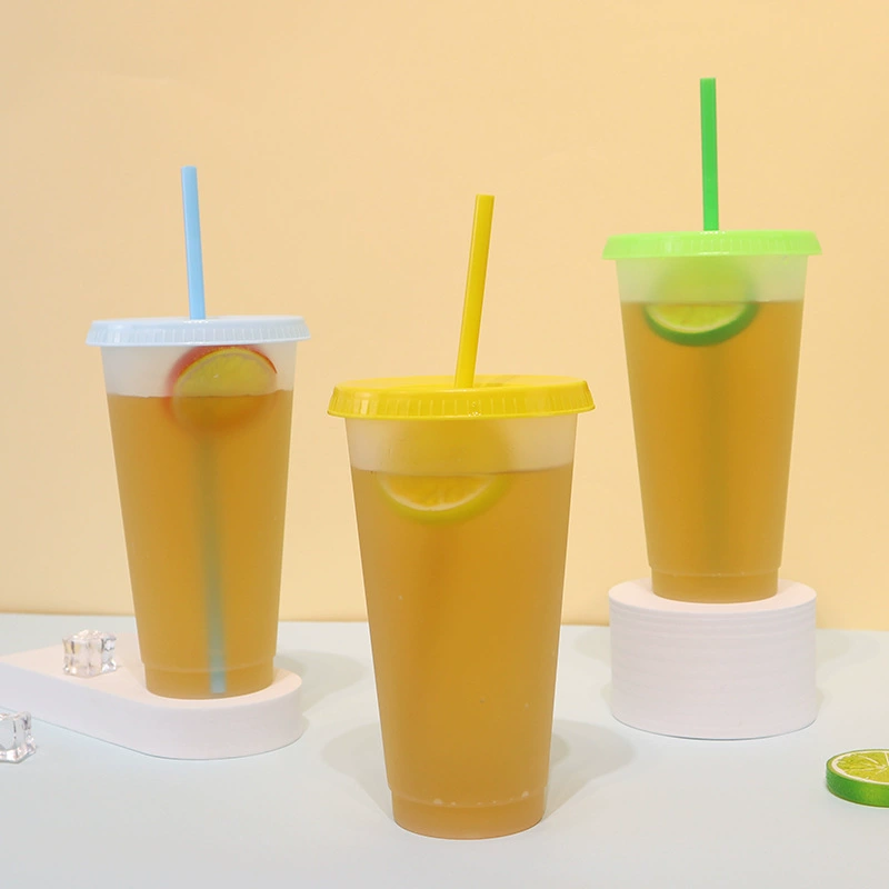 Plastic transparent matte capacious handheld glass with glass