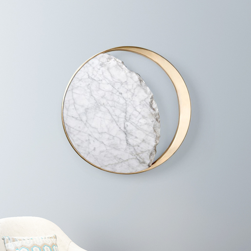 Luz de cabecera de piedra agujero de cabecera de fondo pared de fondo Dali personalidad nórdica luna dormitorio sala de estar creativa amarilla