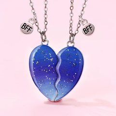 クロスボーダー热い贩売星空ネックレス甘い爱の子供仲良しネックレスセット合金滴油マグネットネックレス