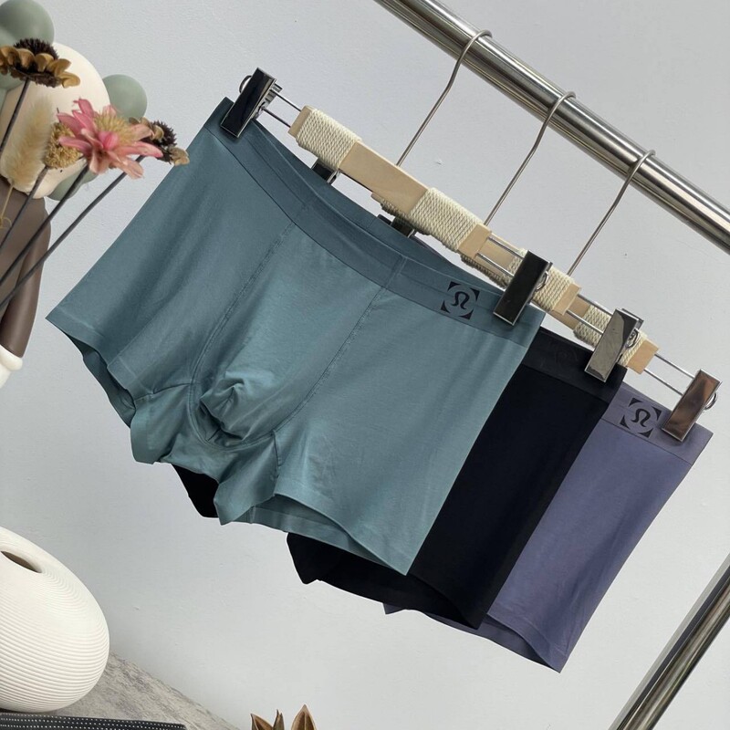 Nude Lulu Men's Underwear Modal Skin-Friendly Breathable Sports Boxer Briefs Lulu Same Style Boxer Shorts Dropshipping
