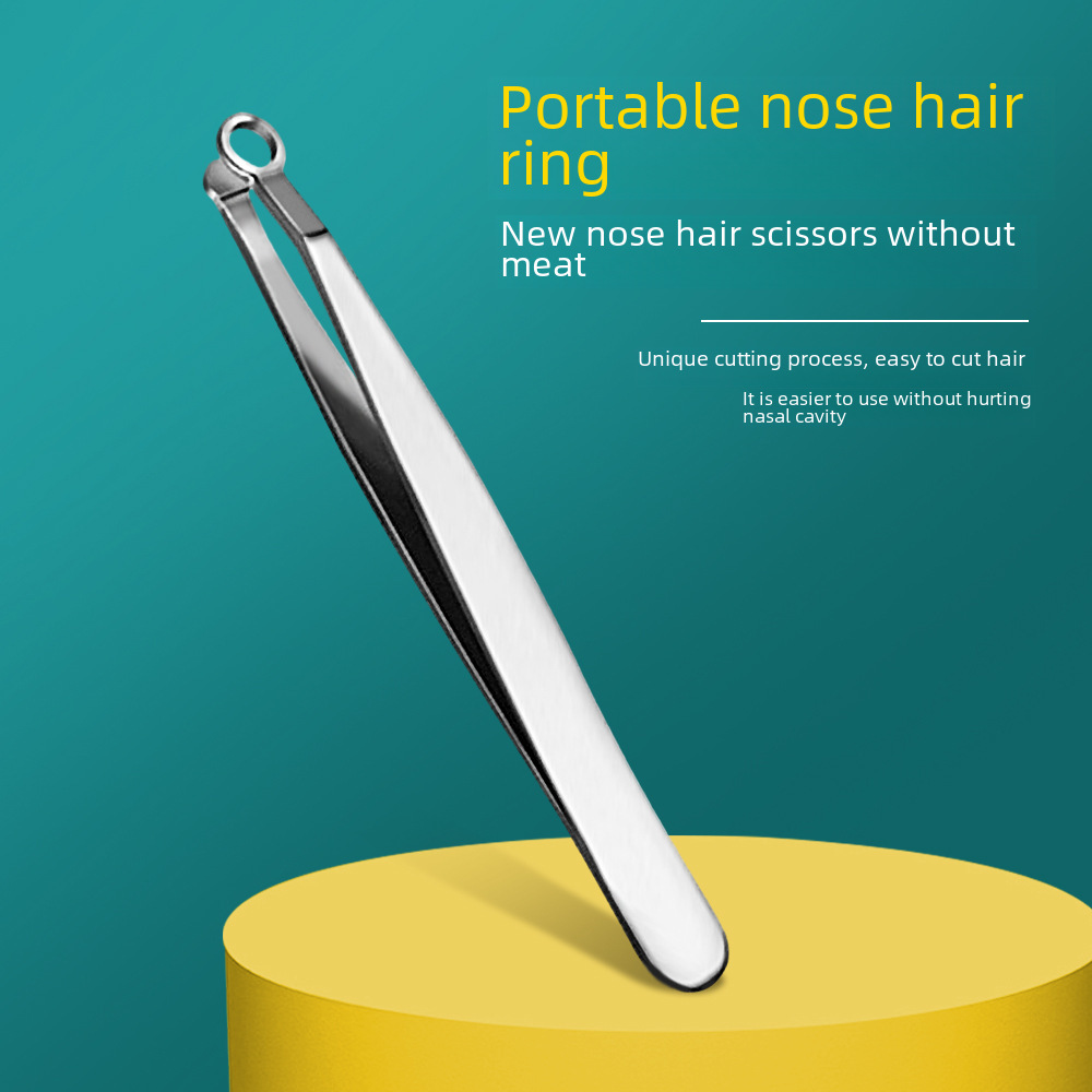 Manufacturers stainless steel nose hair clip round head press type nose hair forceps beard trimmer eyebrow clip eyebrow clip beauty tool