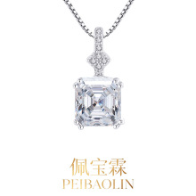 新品S925银公主方钻项链女轻奢方形钻蛇骨链高级感锁骨链饰品
