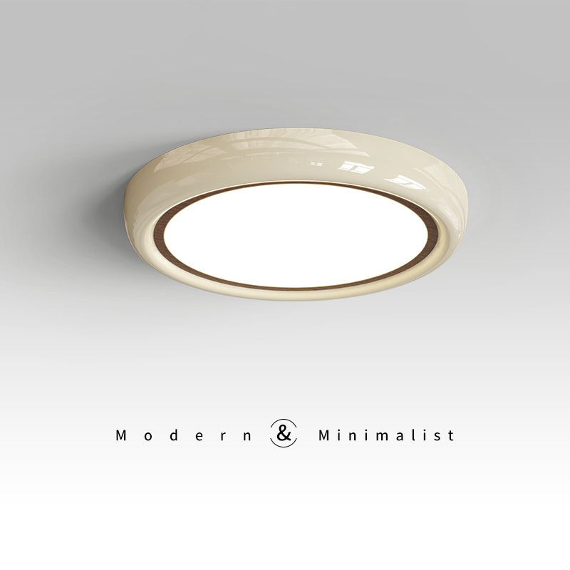 Cream style minimalist bedroom ceiling lamp designer creative round room lamp white retro secondary bedroom lamp master bedroom lamp