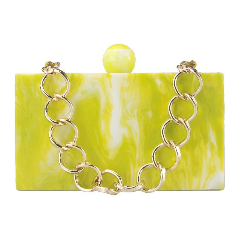 330g Weight Cotton Lining Material Clasp Frame Closure Type Chain Strap Type Shoulder Bag, Clutch Bag, Evening Bag Bags Type Party Occasion Acrylic Material Marble Pattern All Seasons Season Women's Gender Vintage Style Style Square Shape Sky Blue, White, Yellow Color Sky Blue White Yellow Arylic Marble Square Evening Bags 3